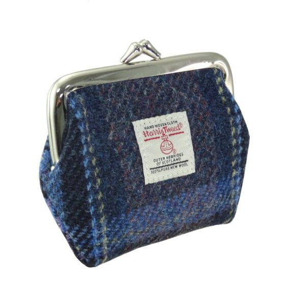 Glen Appin Eigg Small Clasp Coin Purse Blue & Purple Tartan
