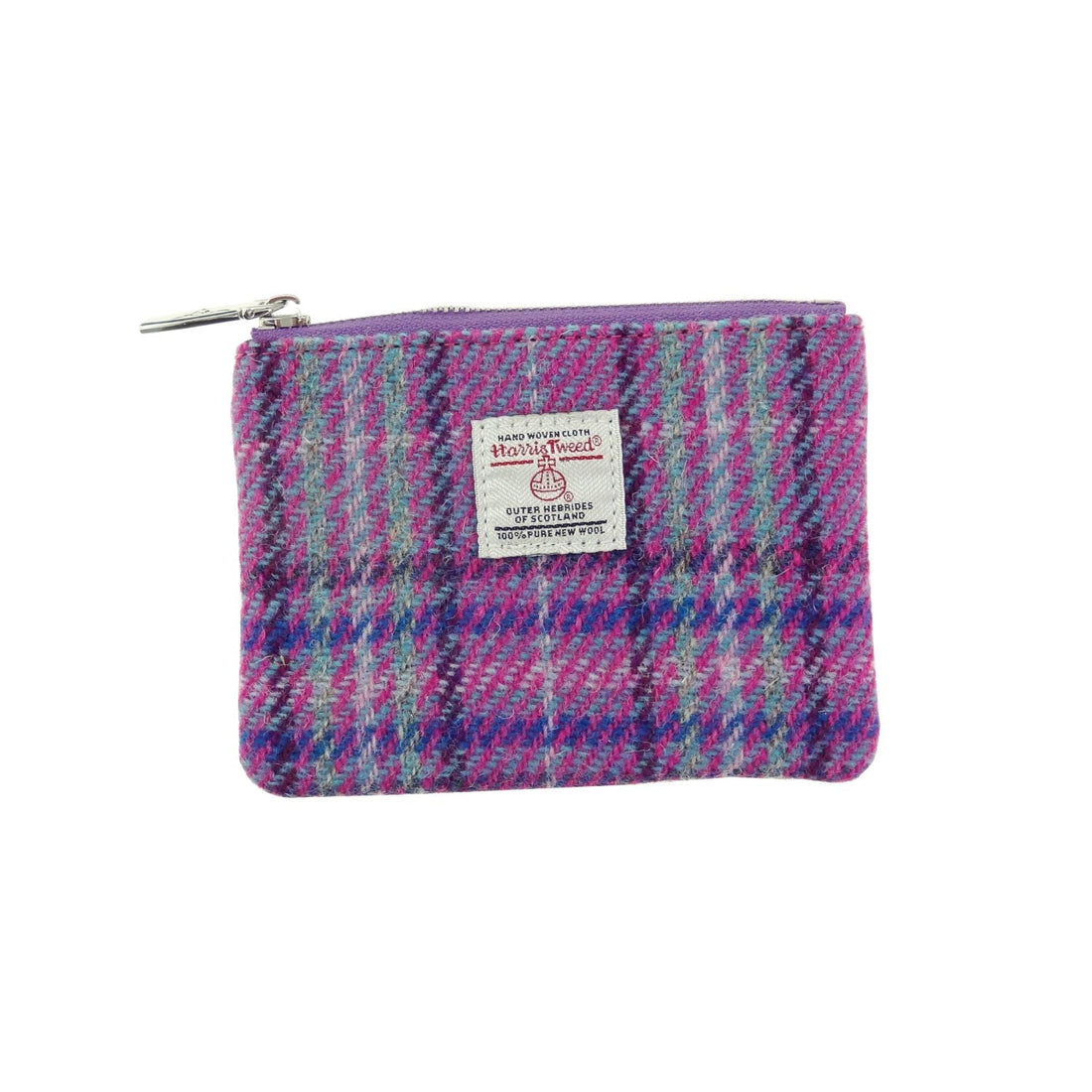 Glen Appin Eriskay Small Zip Coin Purse Purple & Mint Check