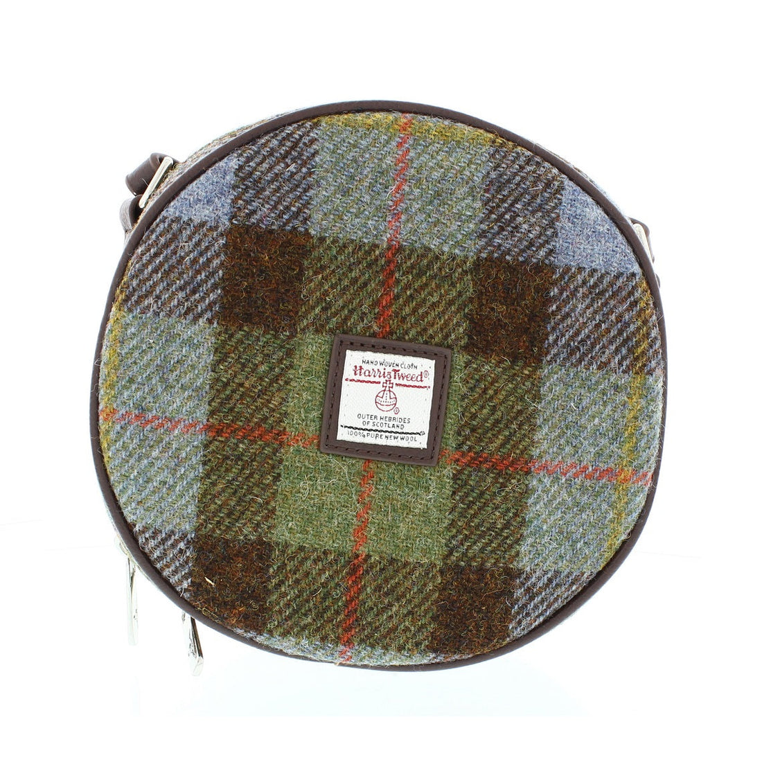Glen Appin Harris Tweed Bannock Small Round Shoulder Bag MacLeod Tartan