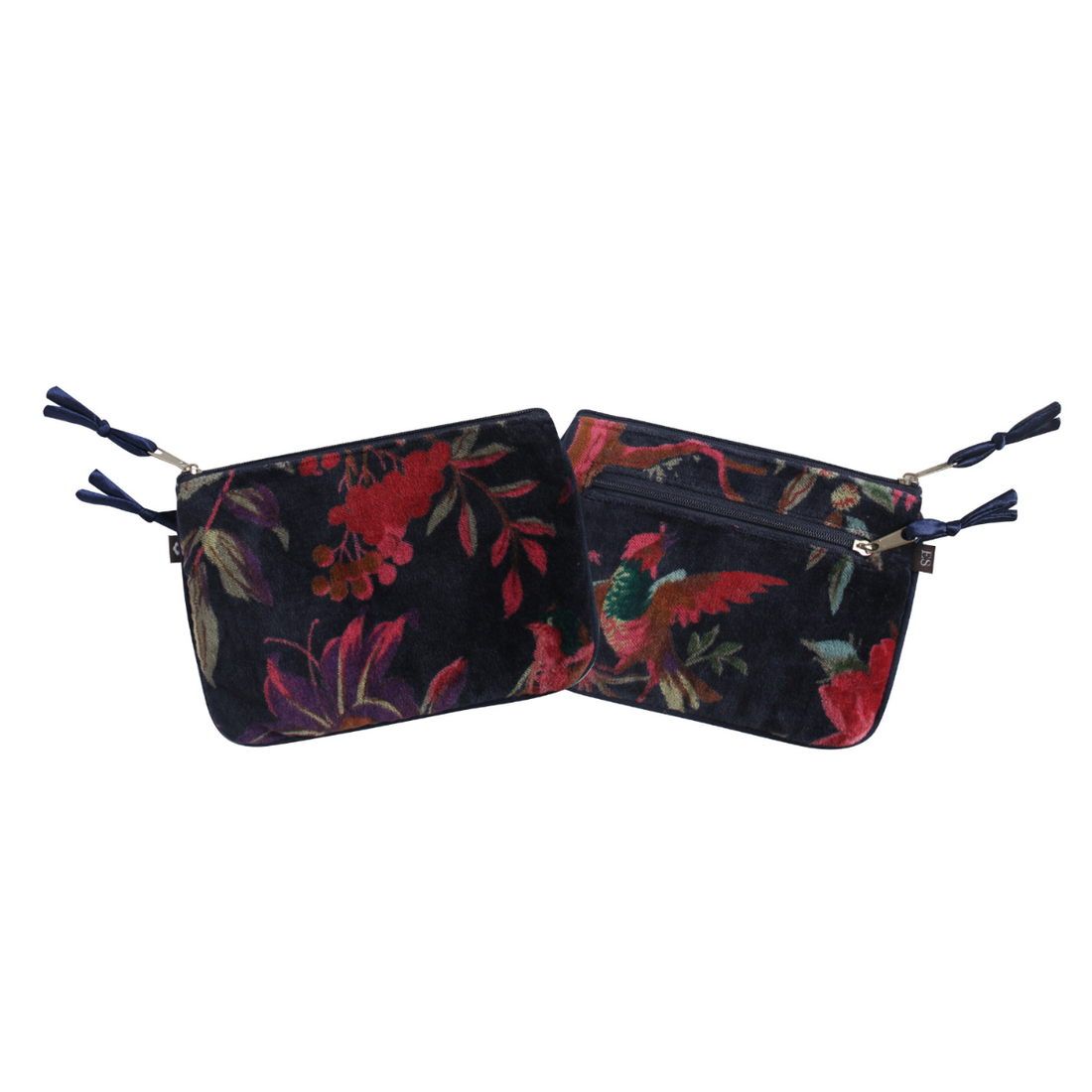 Navy Botanical Velvet Juliet Coin Purse by Earth Squared