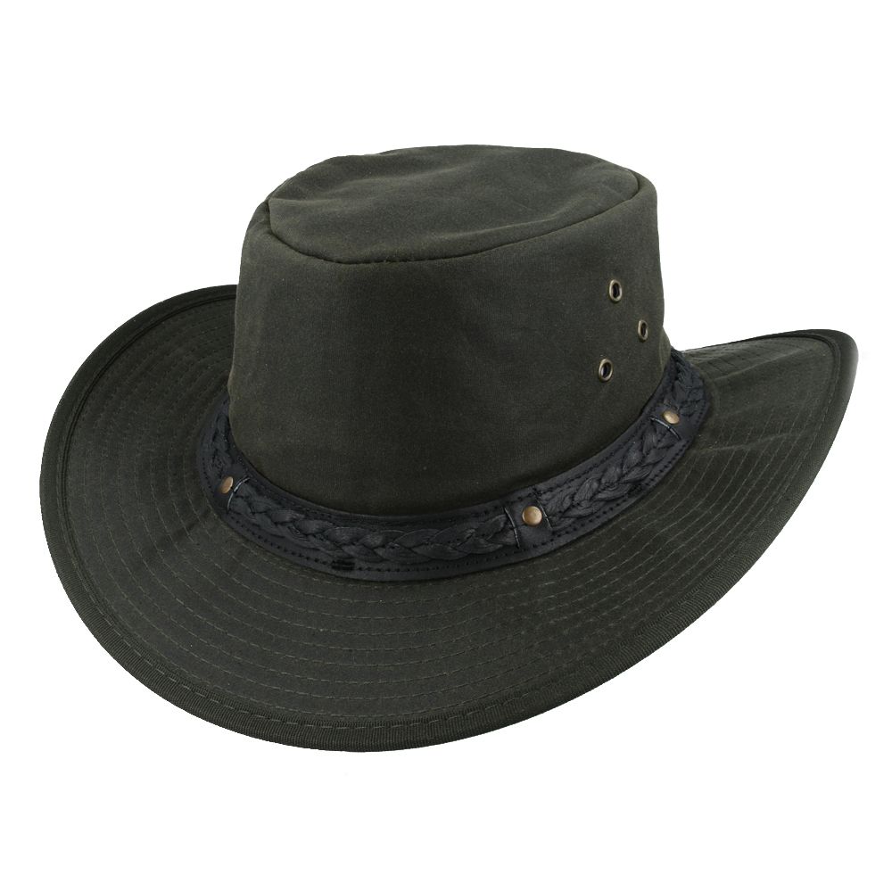 Bullantic - Waxed Gladwin Bond Aussie Bush Style Western Outback Cotton Cowboy Hat