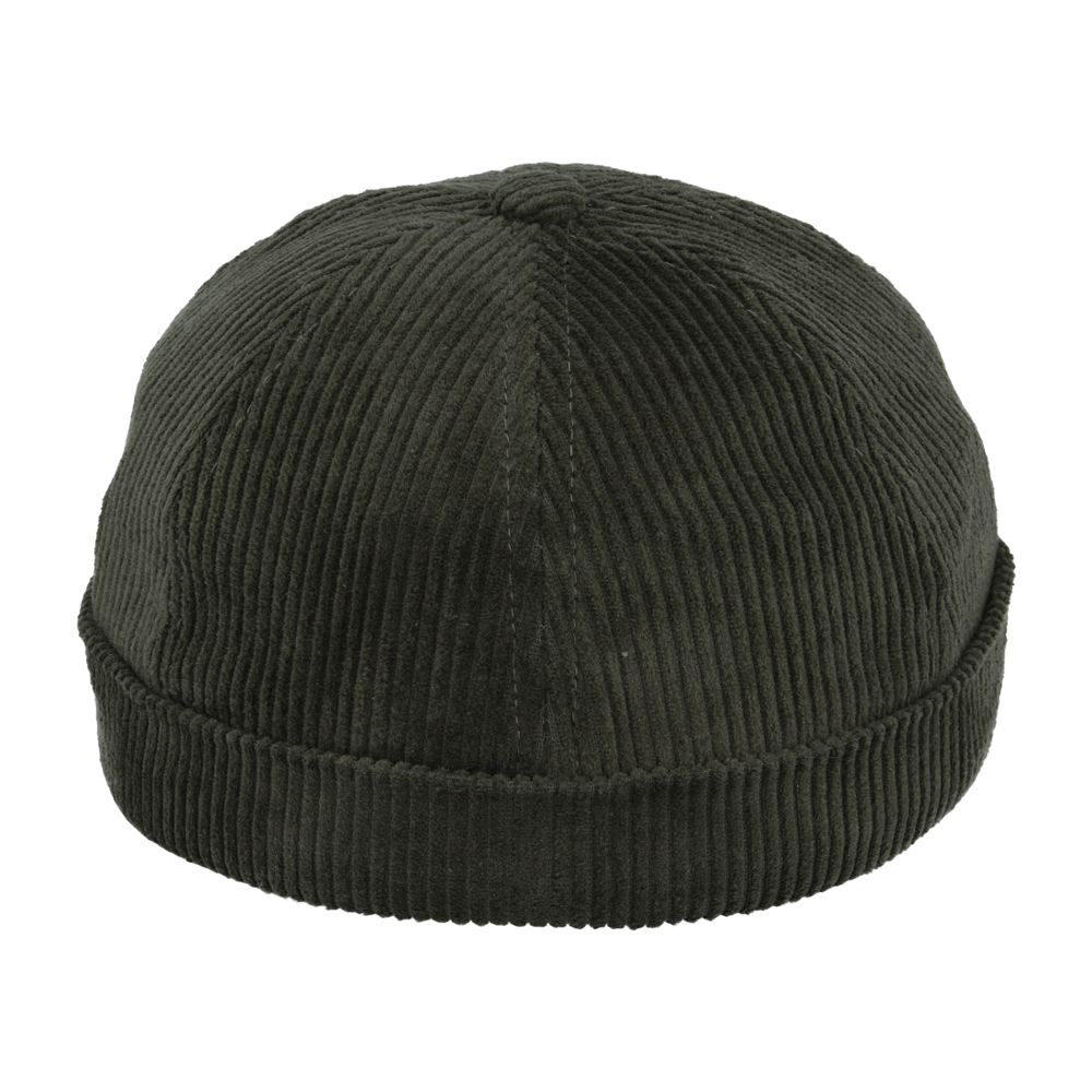 Carbon212 Corduroy Rolled Cuff Retro Fashion Brimless Docker Hat