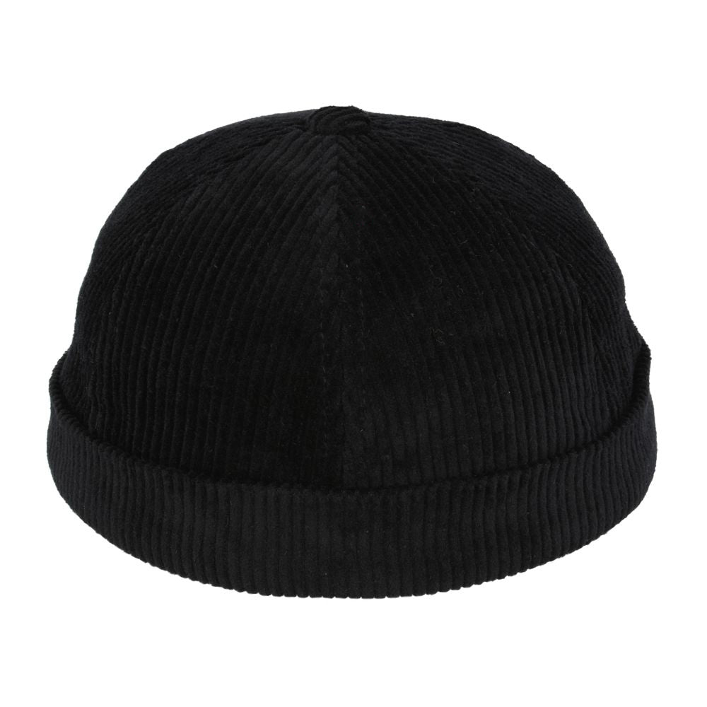 Carbon212 Corduroy Rolled Cuff Retro Fashion Brimless Docker Hat