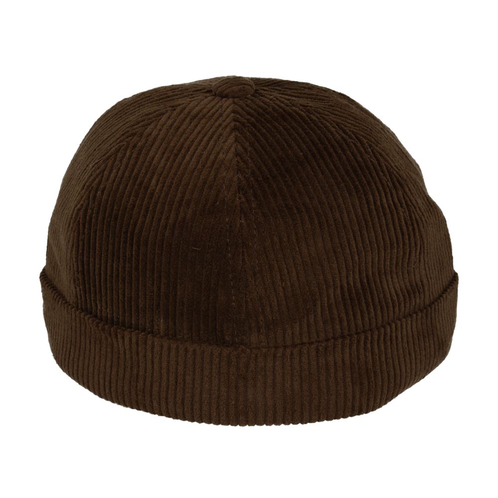 Carbon212 Corduroy Rolled Cuff Retro Fashion Brimless Docker Hat