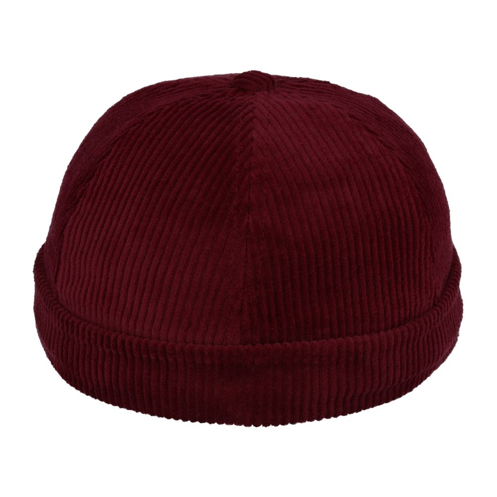 Carbon212 Corduroy Rolled Cuff Retro Fashion Brimless Docker Hat