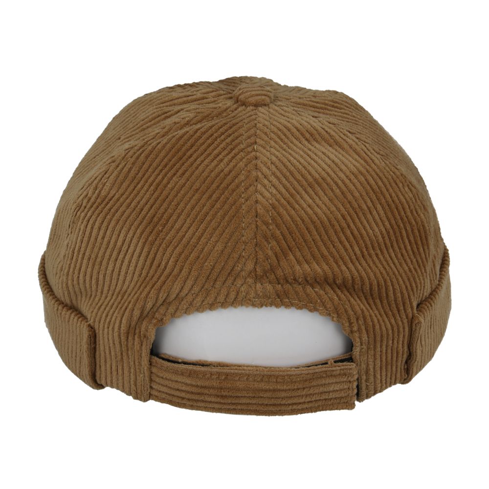 Carbon212 Corduroy Rolled Cuff Retro Fashion Brimless Docker Hat