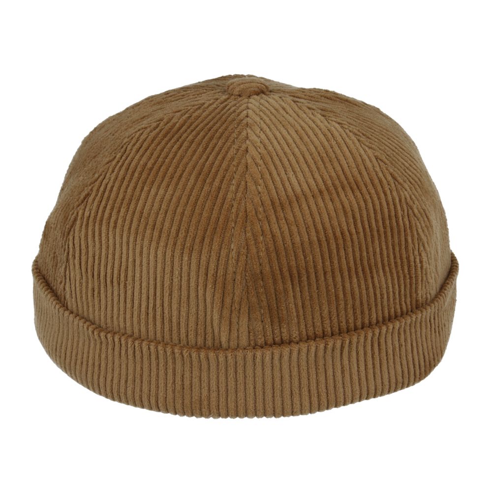 Carbon212 Corduroy Rolled Cuff Retro Fashion Brimless Docker Hat