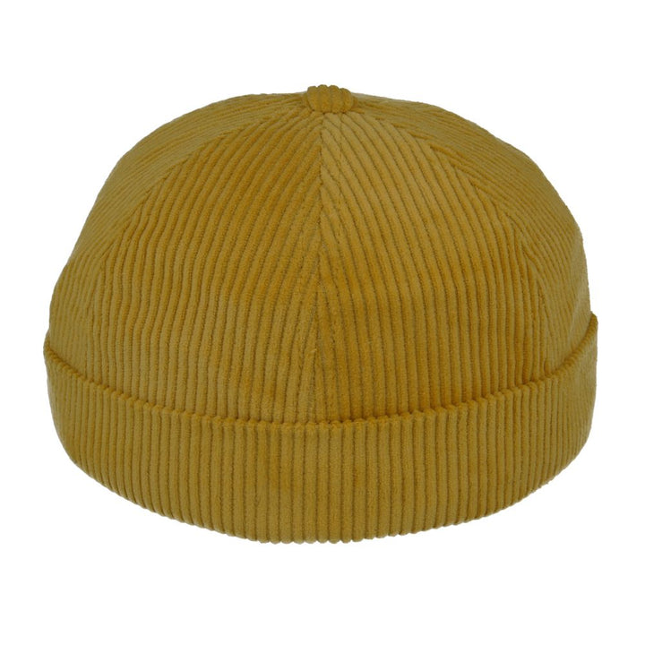 Carbon212 Corduroy Rolled Cuff Retro Fashion Brimless Docker Hat