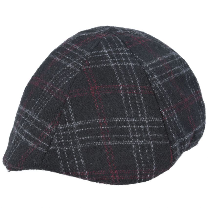 Check Tweed Duckbill Flat Cap Six Panel Cap