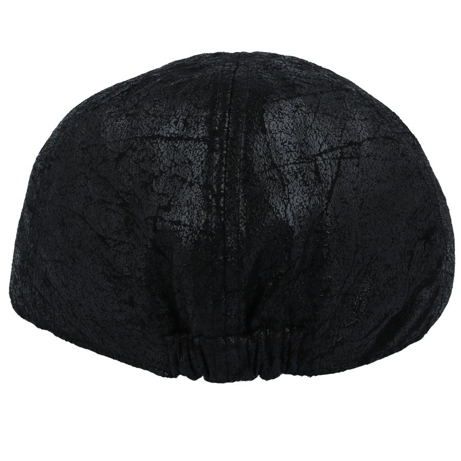 Cracked Leather Look Distressed Vintage Duckbill Flat Cap