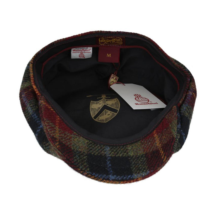 Bullantic - Harris Tweed Burgundy Newsboy cap