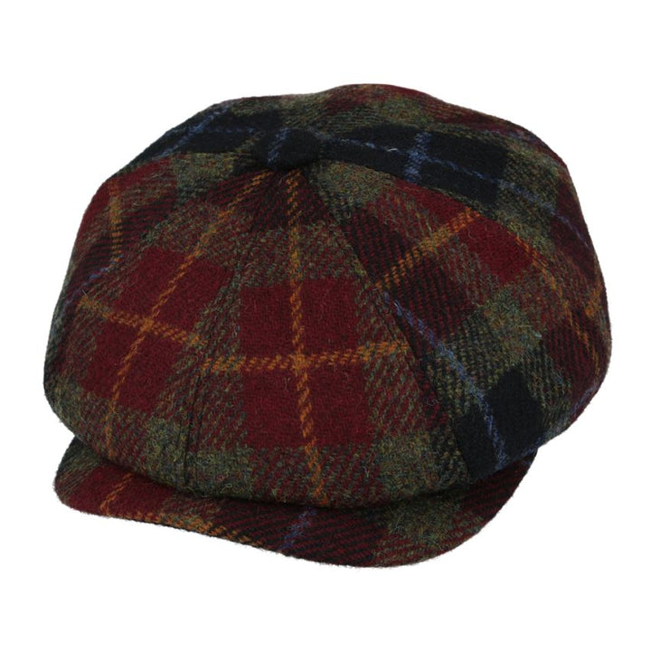 Bullantic - Harris Tweed Burgundy Newsboy cap