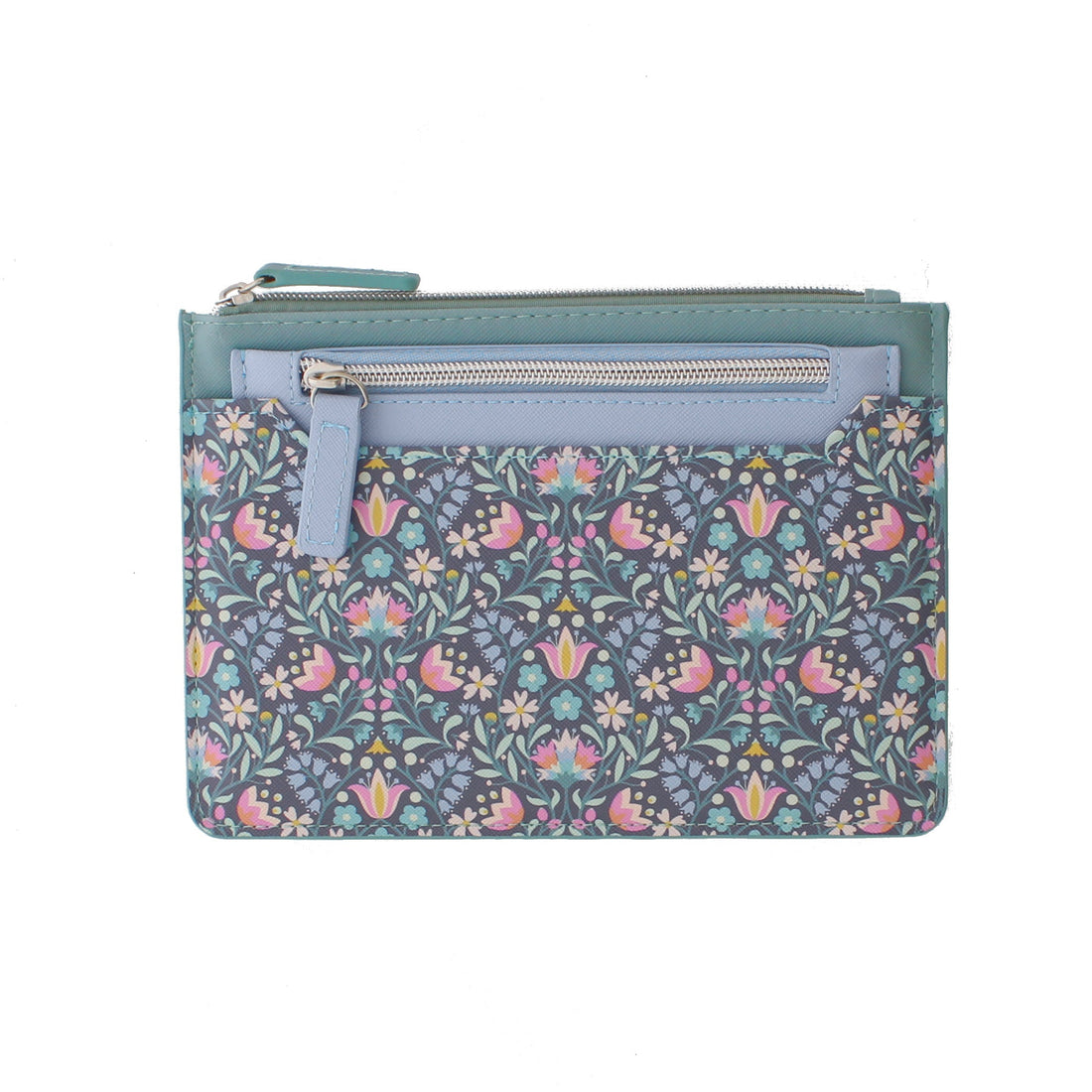 Grey Art Deco Vegan Leather Travel Purse by Earth Squared