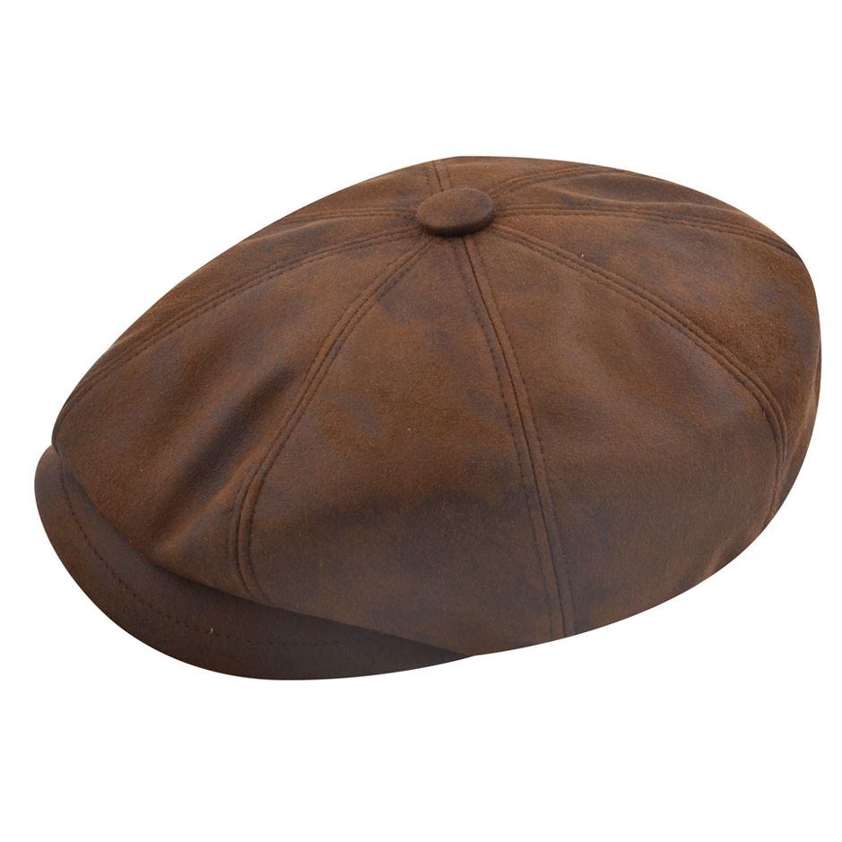 Bullantic - Gladwin Bond Leather Look Newsboy Cap