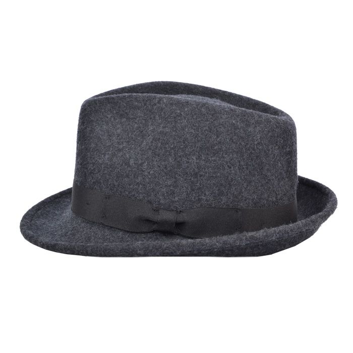 Maz Crushable Felt Trilby Hat, Mix Charcoal