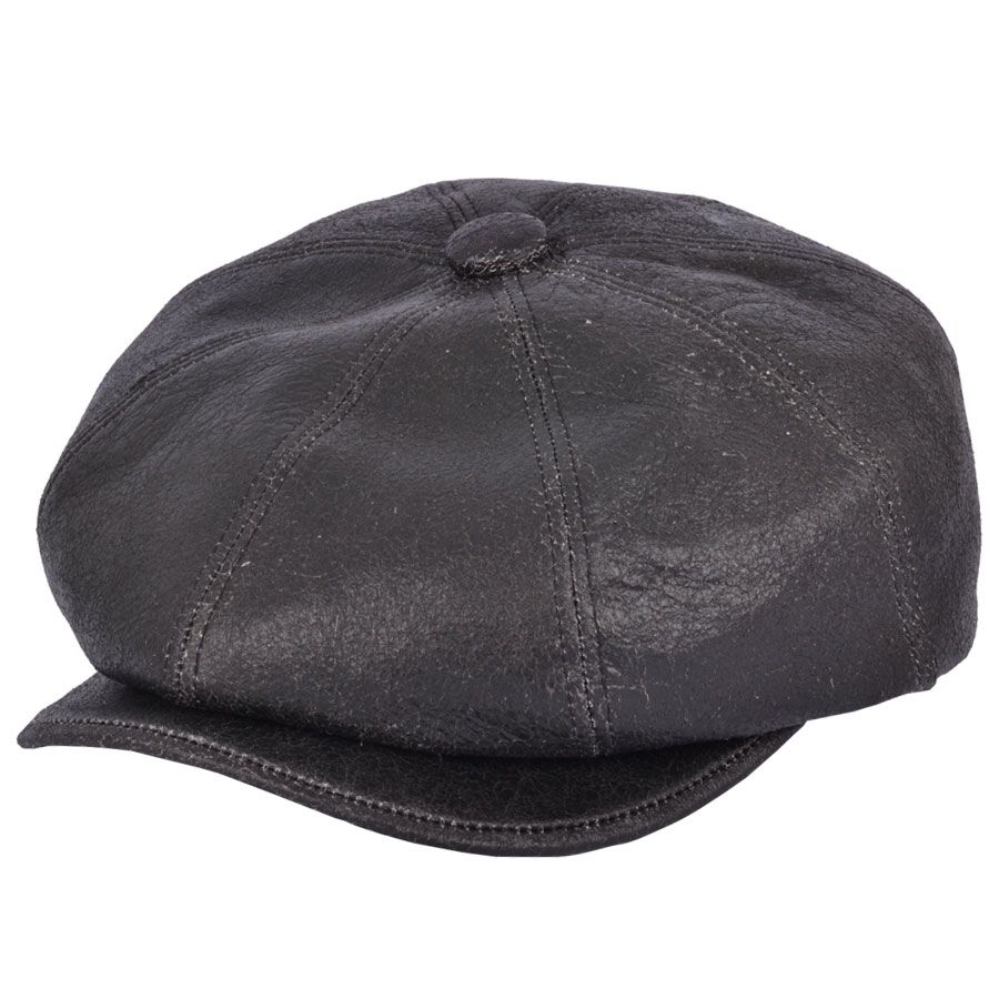 Bullantic - Gladwin Bond Sheep Skin Newsboy Leather Cap