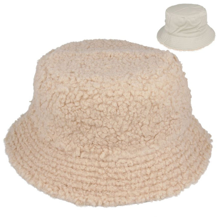 Carbon212 Reversible Fluffy Faux Fur Bucket Hat