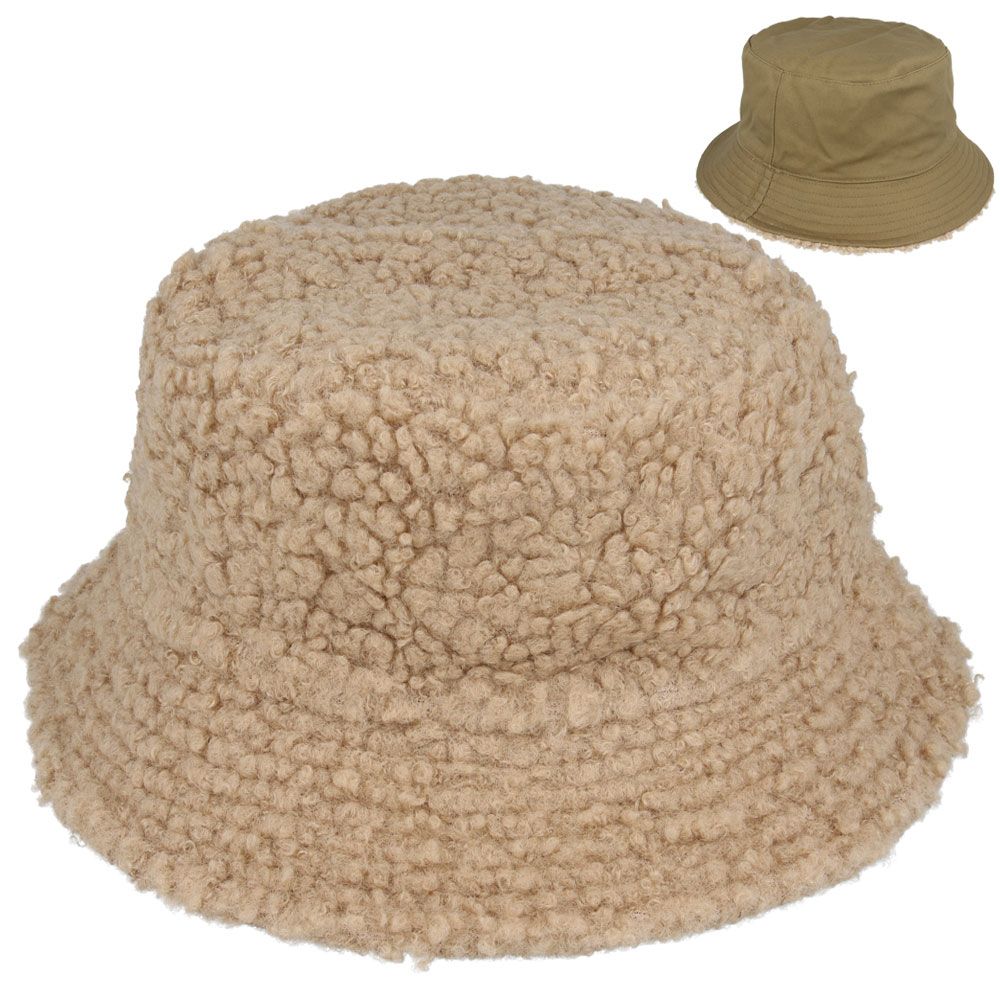 Carbon212 Reversible Fluffy Faux Fur Bucket Hat