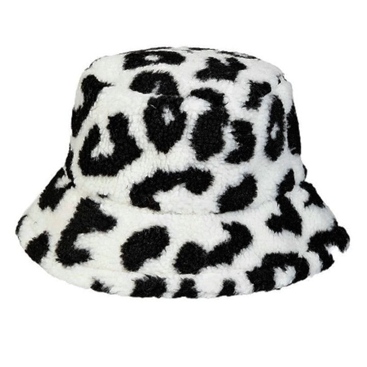 Maz Cheetah Print Fuzzy Fluffy Fur Bucket Hat