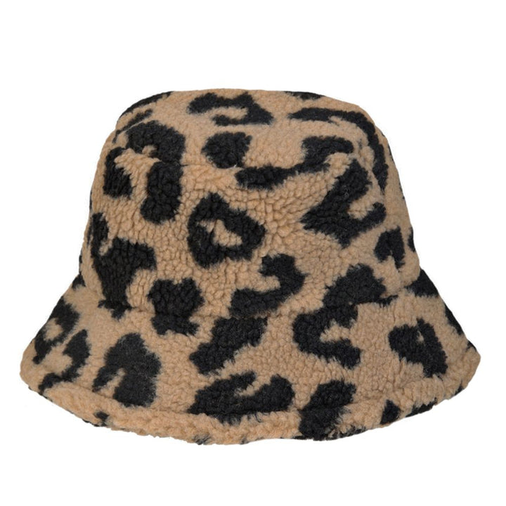 Maz Cheetah Print Fuzzy Fluffy Fur Bucket Hat