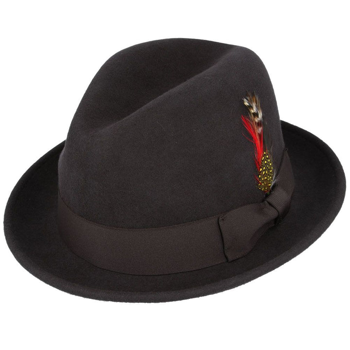 Maz Crushable C-Crown Trilby Hat, Brown