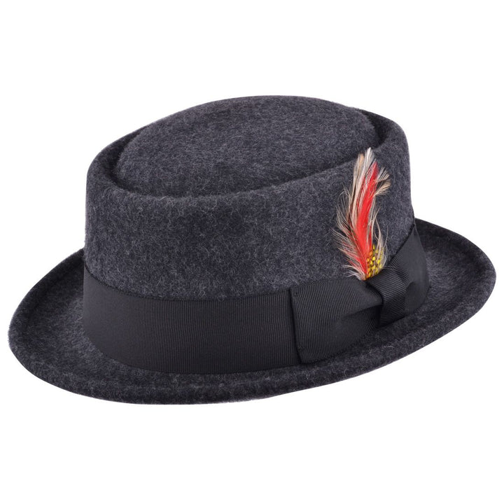 Maz Wool Crushable Pork Pie Hat, Charcoal