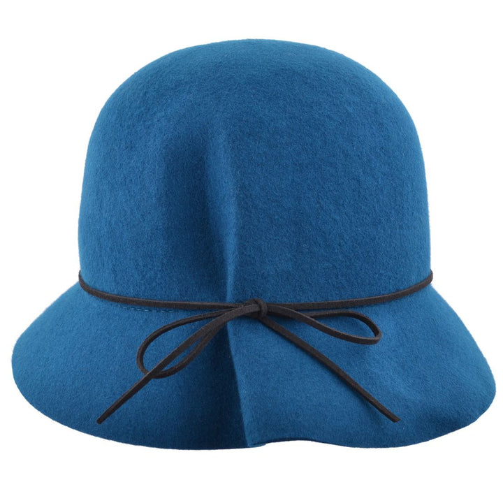 Wool Felt Cloche Hat With Thin Bow