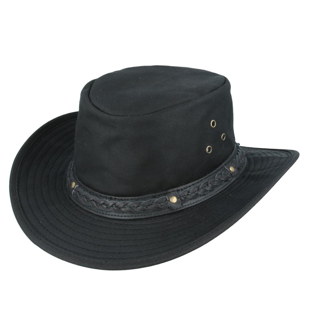 Bullantic - Waxed Gladwin Bond Aussie Bush Style Western Outback Cotton Cowboy Hat