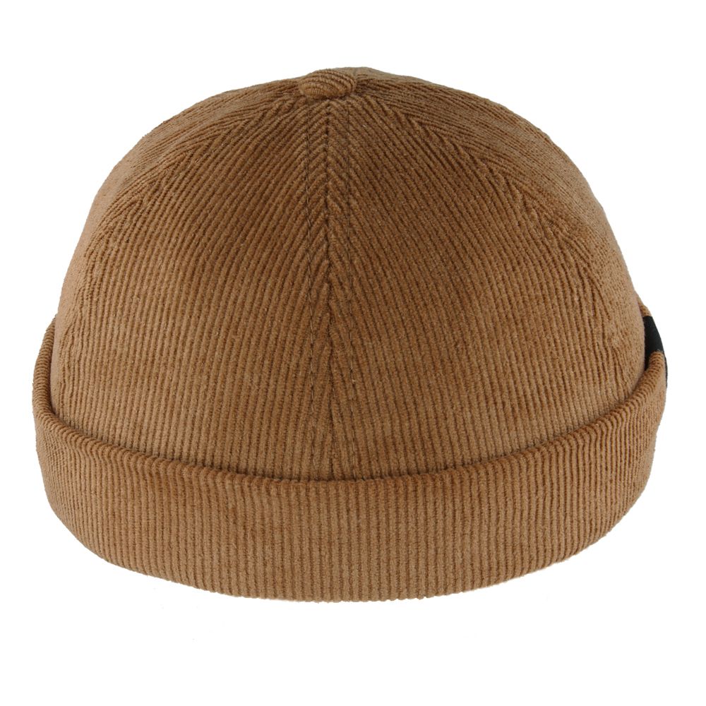 Carbon212 Corduroy Rolled Cuff Retro Fashion Brimless Docker Hats