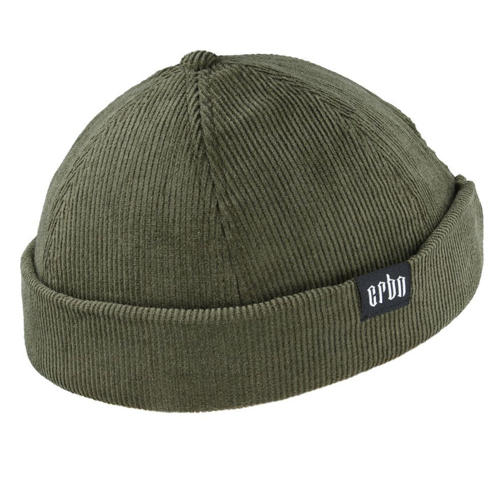 Carbon212 Corduroy Rolled Cuff Retro Fashion Brimless Docker Hats