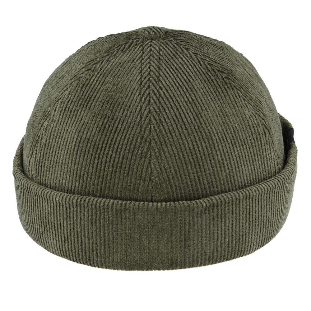 Carbon212 Corduroy Rolled Cuff Retro Fashion Brimless Docker Hats