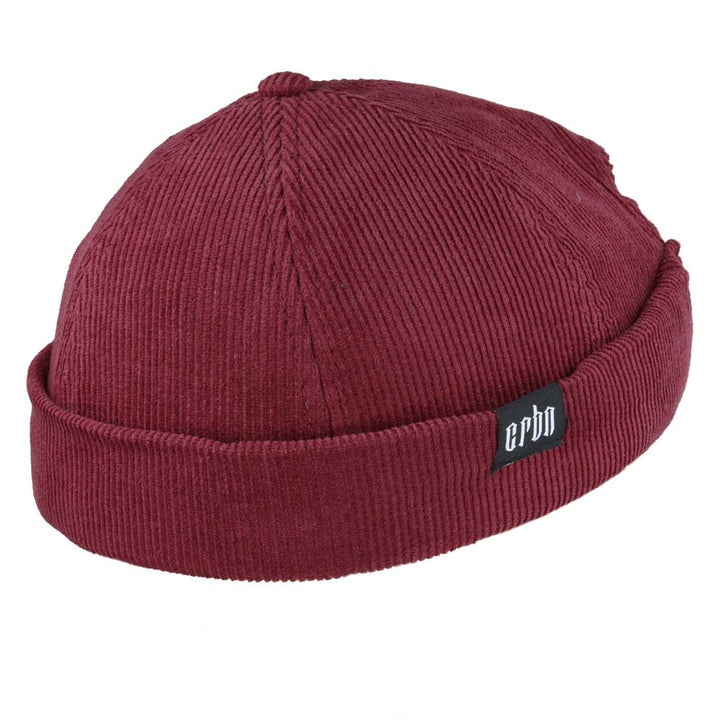 Carbon212 Corduroy Rolled Cuff Retro Fashion Brimless Docker Hats