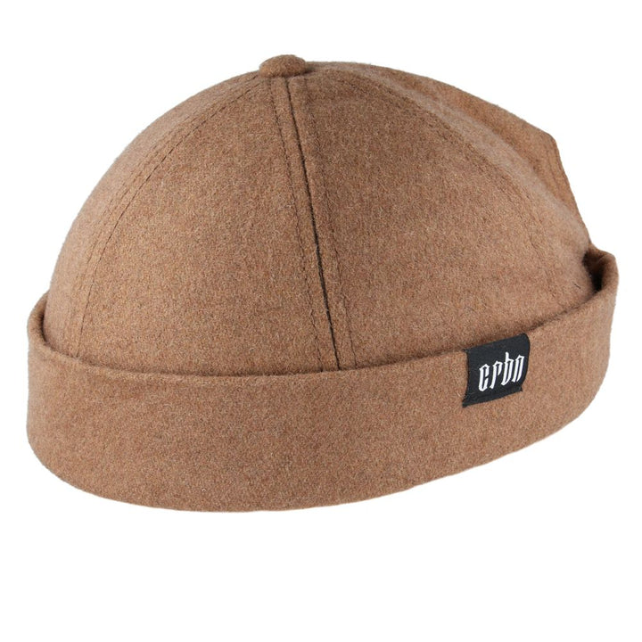 Carbon212 Wool Rolled Cuff Retro Fashion Brimless Docker Hats