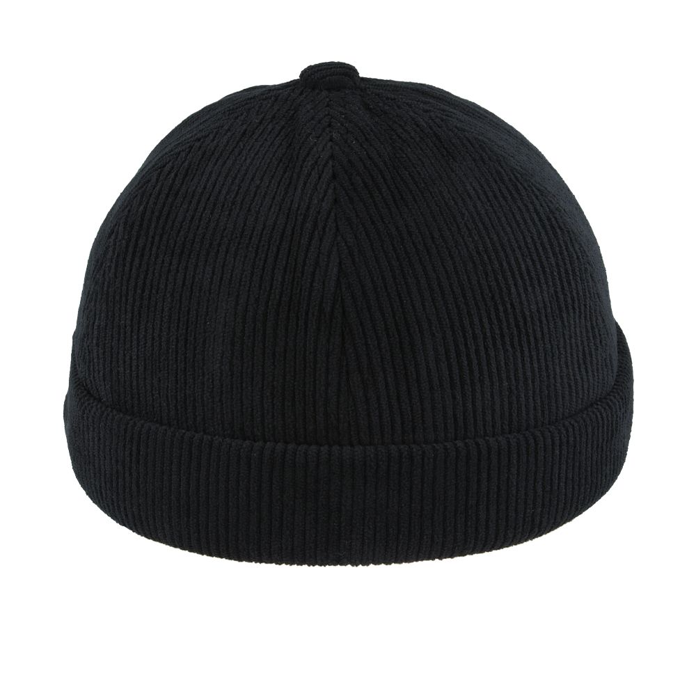 Maz Corduroy Rolled Cuff Retro Fashion Brimless Docker Hat