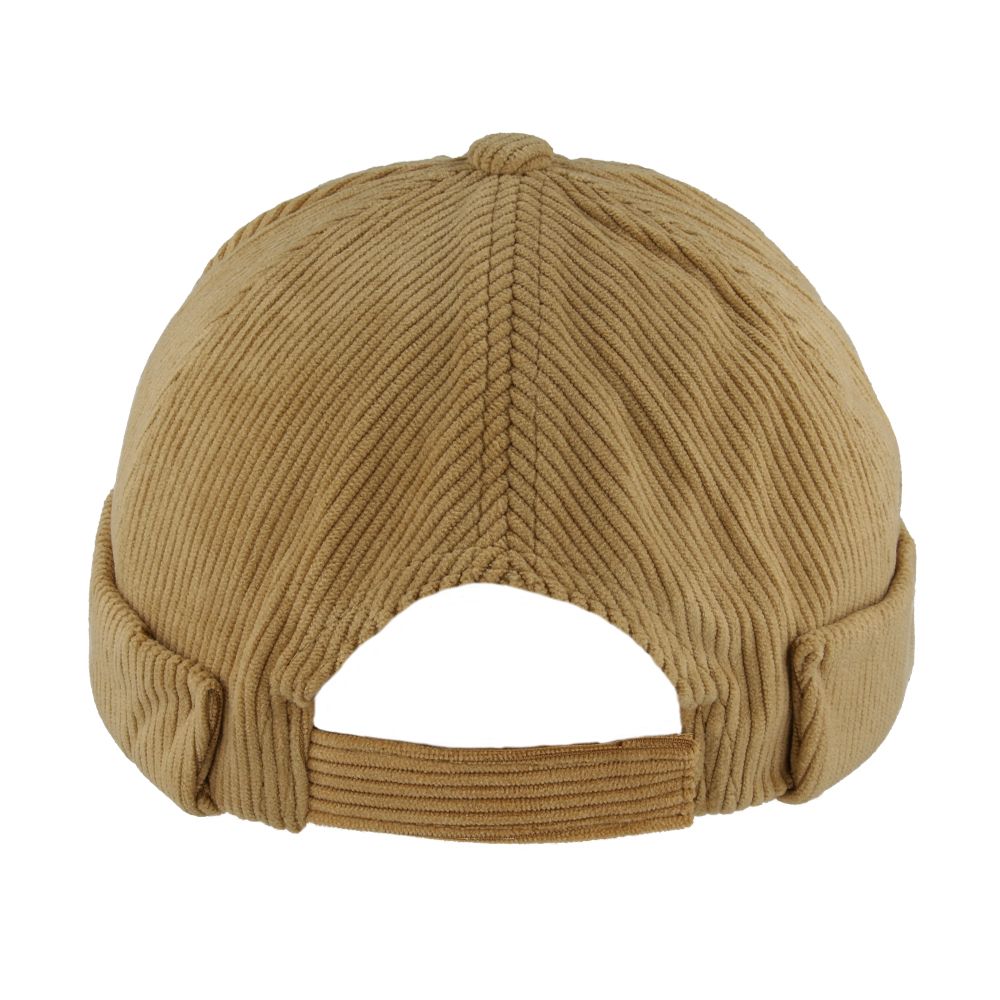 Maz Corduroy Rolled Cuff Retro Fashion Brimless Docker Hat