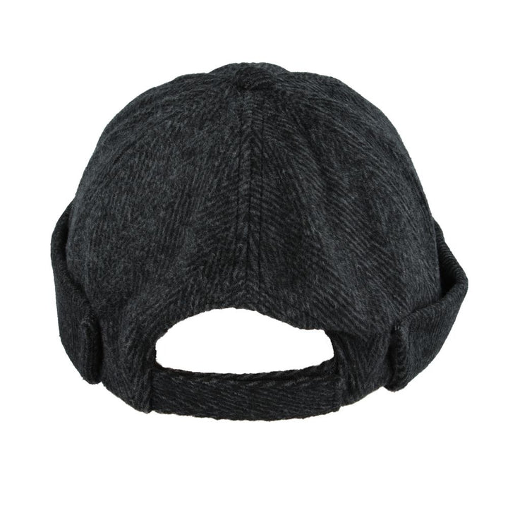 Maz Herringbone Docker Rolled Cuff Retro Fashion Brimless Hat