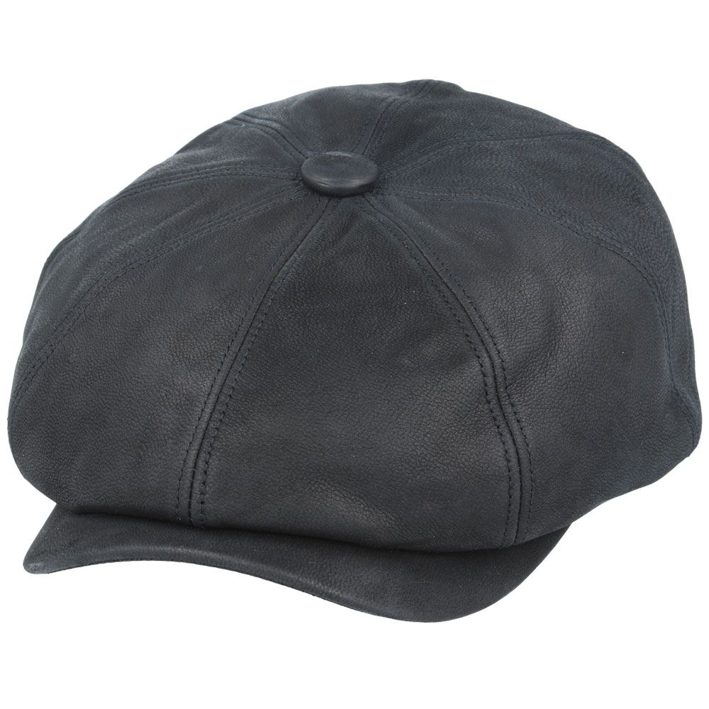 Bullantic - Gladwin Bond Hatters London Leather Newsboy Cap