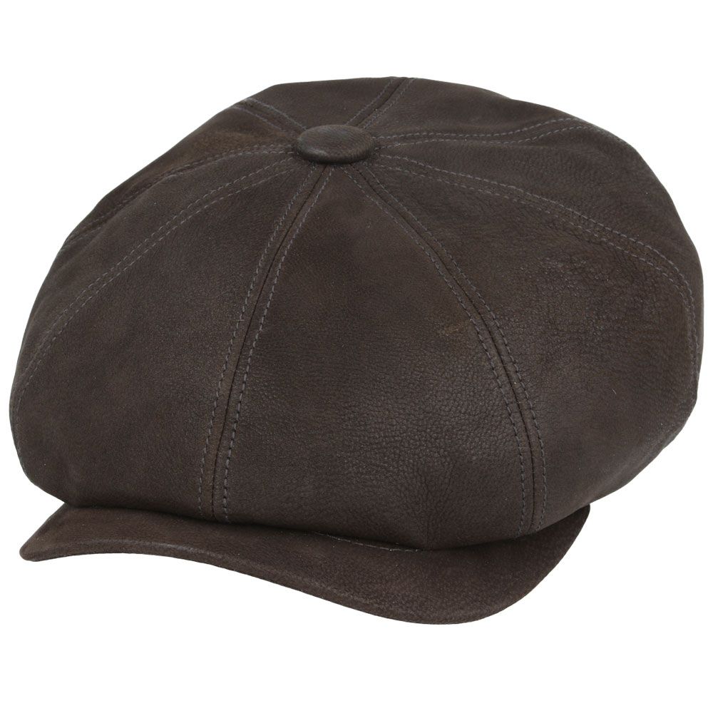 Bullantic - Gladwin Bond Hatters London Leather Newsboy Cap