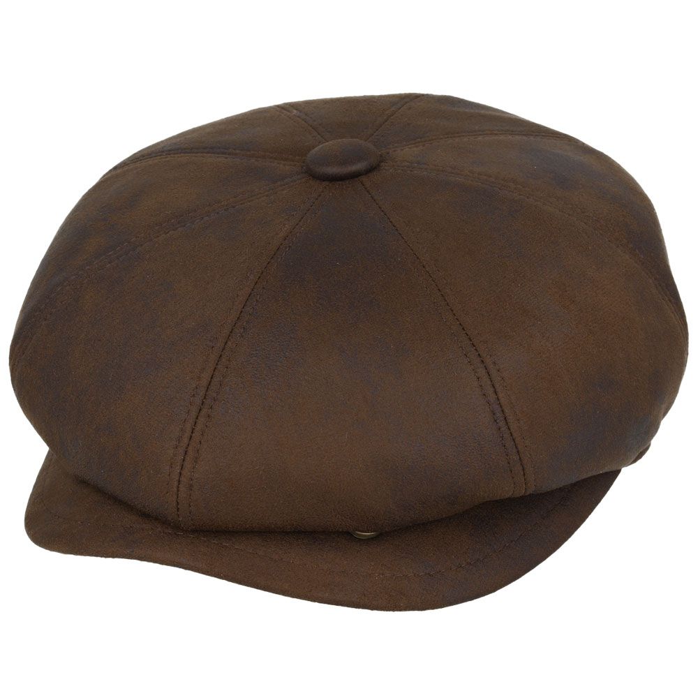 Bullantic - Gladwin Bond Leather Look Newsboy Cap