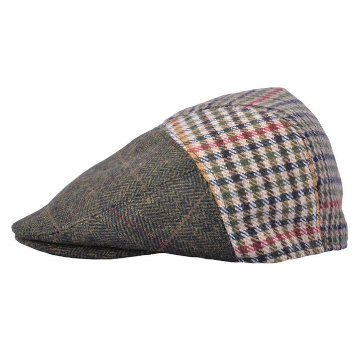 G&H Woollen Check Herringbone Multi Patch Flat Cap