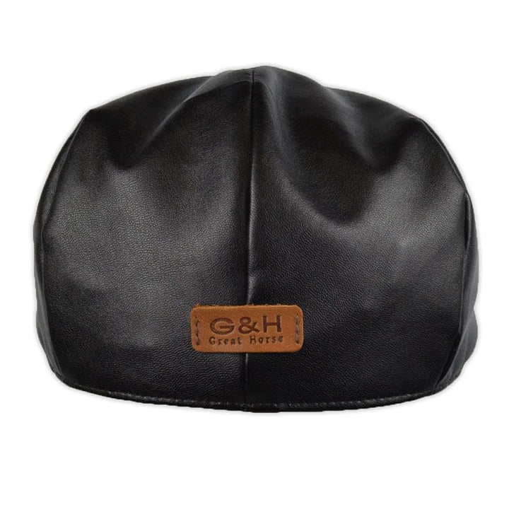 G&H Leather Look Flat Cap