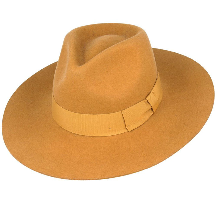 Gladwin Bond Daisy Wide Stiff & Snap Brim Fedora Hat