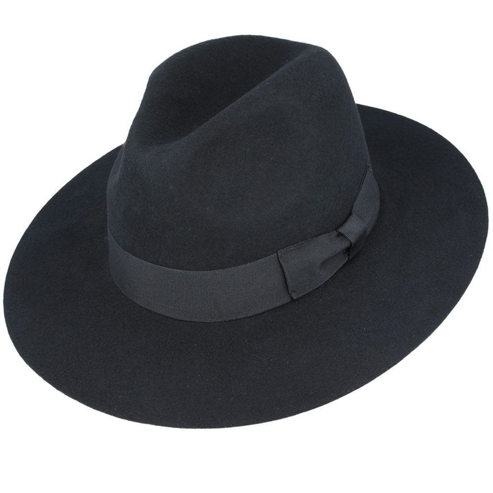 Bullantic - Gladwin Bond Wide Flat Brim Wool Fedora Hat