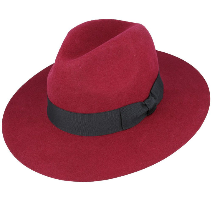 Bullantic - Gladwin Bond Wide Flat Brim Wool Fedora Hat