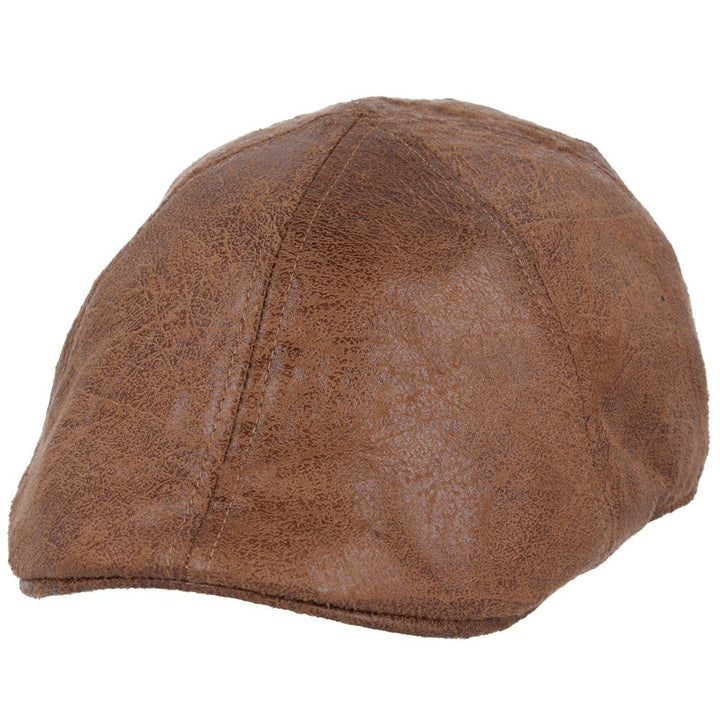 Maz Cracked Leather Distressed Vintage Six Panel Cap