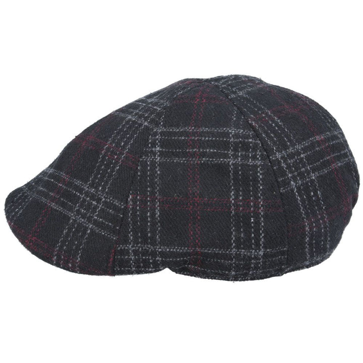 Maz Six Panel Check Tweed Flat Cap