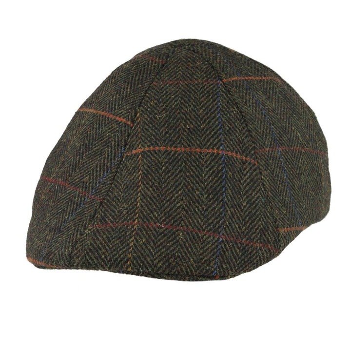 Maz Duckbill Six Panel Window Check Herringbone Flat Cap