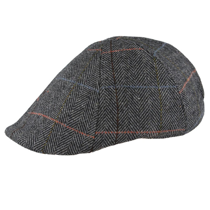 Maz Duckbill Six Panel Window Check Herringbone Flat Cap