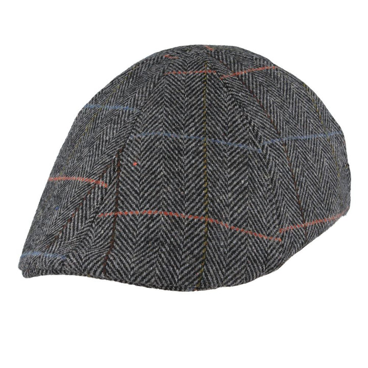 Maz Duckbill Six Panel Window Check Herringbone Flat Cap