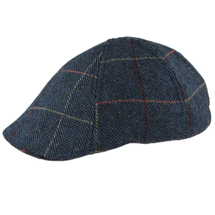 Maz Duckbill Six Panel Window Check Herringbone Flat Cap